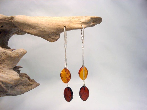 Earrings Cognac/Cherry Leaves : click to enlarge