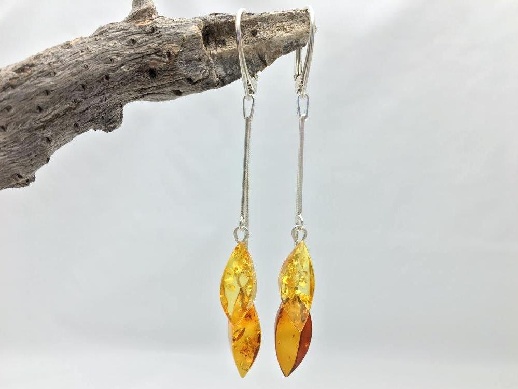 Earrings 2 Champagne/Cognac Almonds: click to enlarge