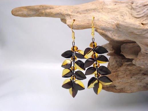 Earrings Dual Color Ivy, Long: click to enlarge