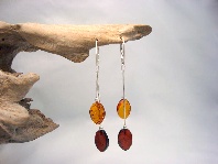 Earrings Cognac/Cherry Leaves 