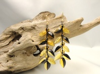 Earrings Champagne and Black Color Ivy, Long