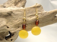 Earrings Milky Color Candy and Cognac Color Olive
