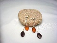 Earrings Cognac/Cherry Leaves 