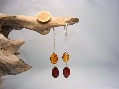 Earrings Cognac/Cherry Leaves 
