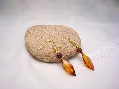Earrings Cognac Color Almonds with Faceted Bead 