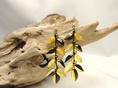 Earrings Champagne and Black Color Ivy, Long