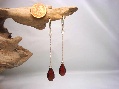 Earrings Cherry Color Faceted Drop