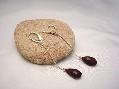 Earrings Cherry Color Faceted Drop