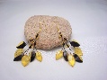 Earrings Champagne/Black Color Ivy Fan 