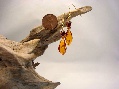 Earrings Cognac Color Almonds with Faceted Bead 